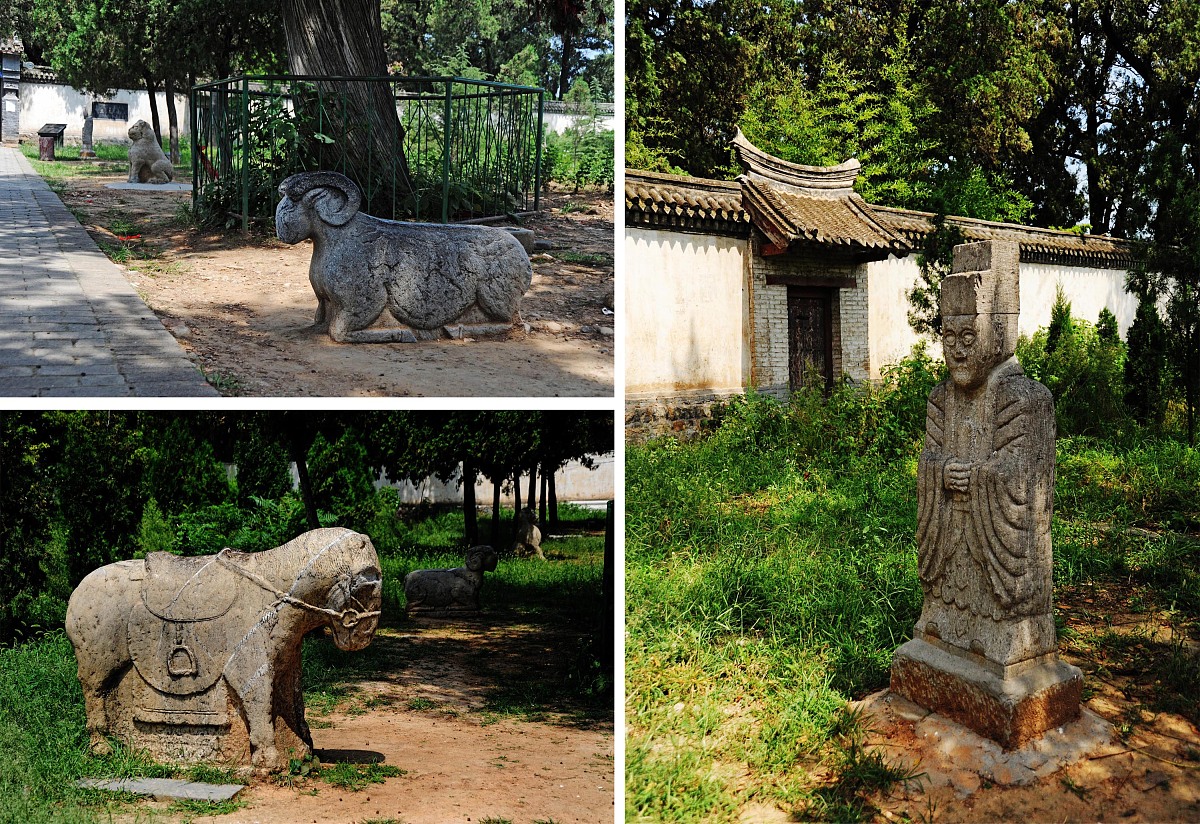 2009年8月,河南,三苏园.***_***三苏坟门前神道两旁的石羊,石马,石人+