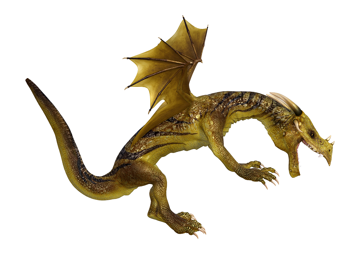 3d illustration fantasy dragon on white