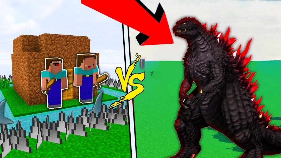 我的世界木鱼:哥斯拉怪兽来了!史蒂夫:呆呆你是来搞笑的吗?