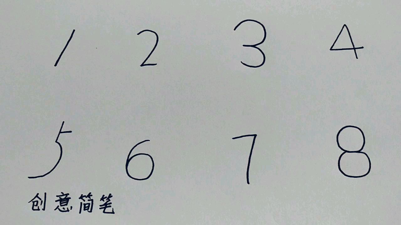 数字创意简笔画1到8,为孩子收藏吧!