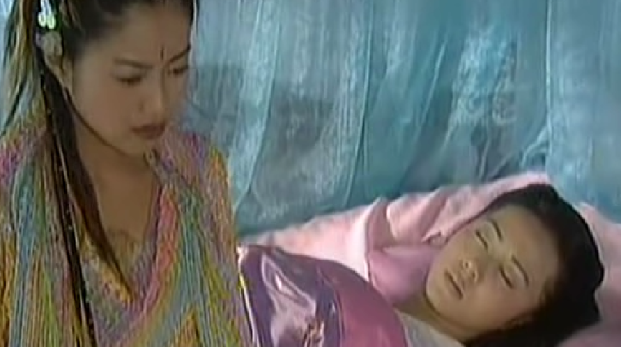 鲤鱼精为了不暴露自己的模样,借用牡丹的容貌来跟她沟通