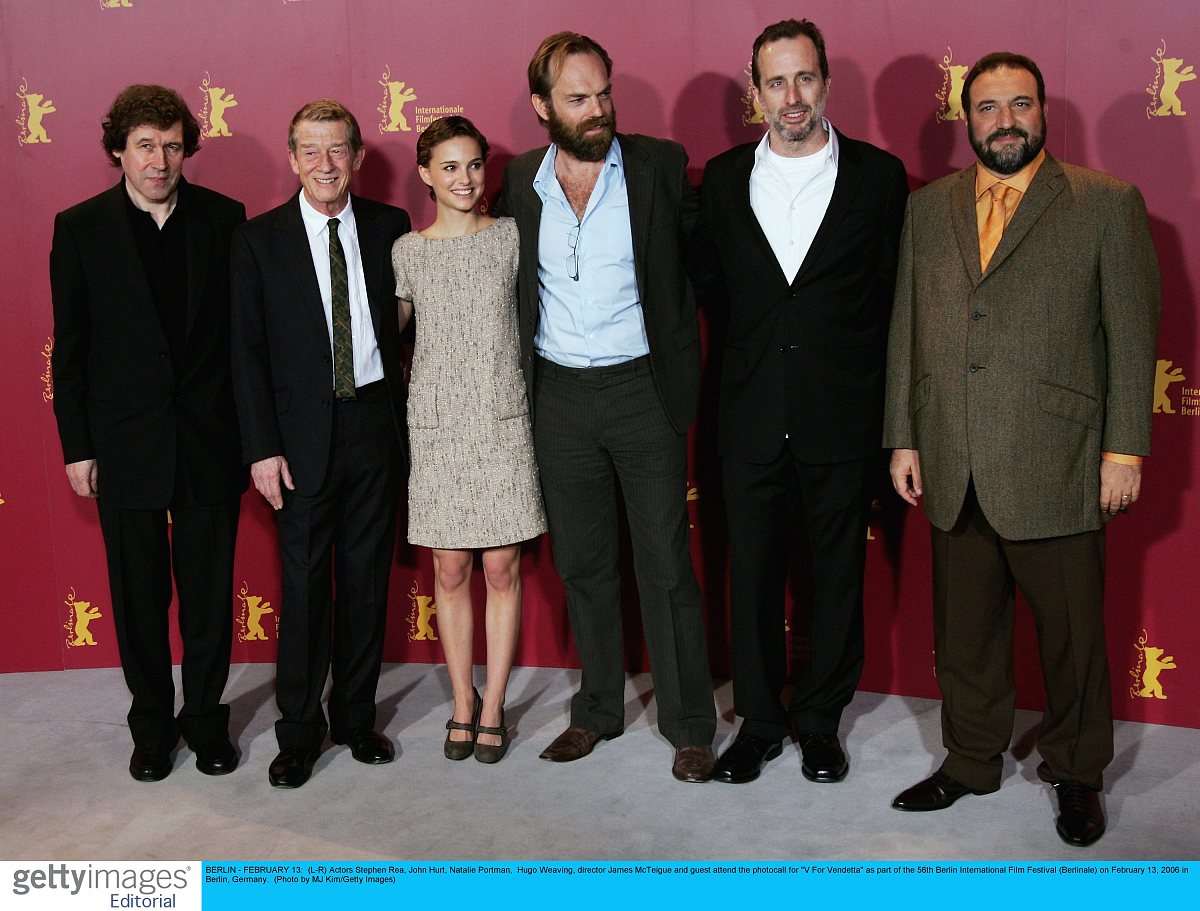 berlin - february 13:  (l-r) actors stephen rea, john hurt, nata