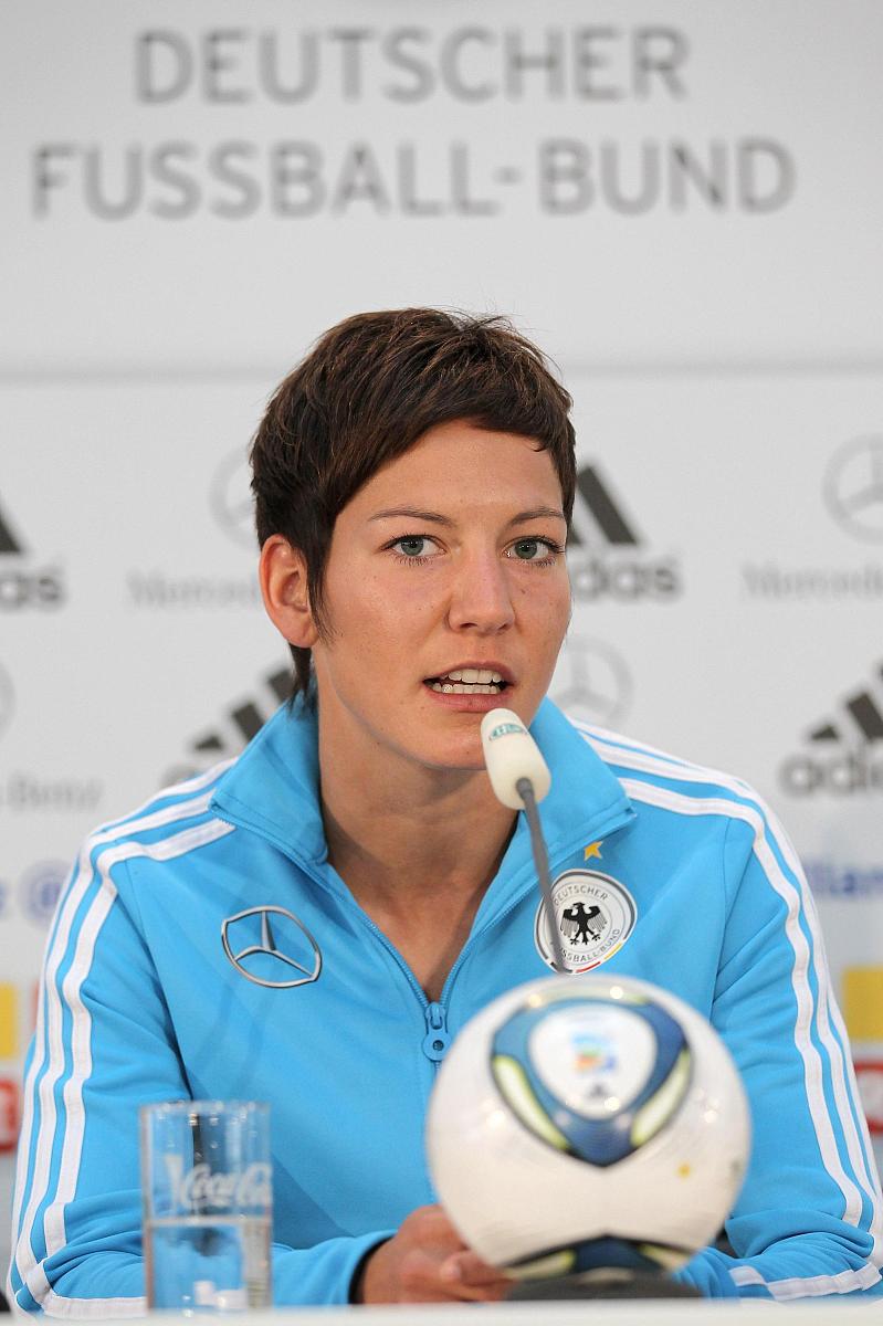 2011年6月27日,柏林,2011女足世界杯a组,德国女足召开新闻发布会.***_