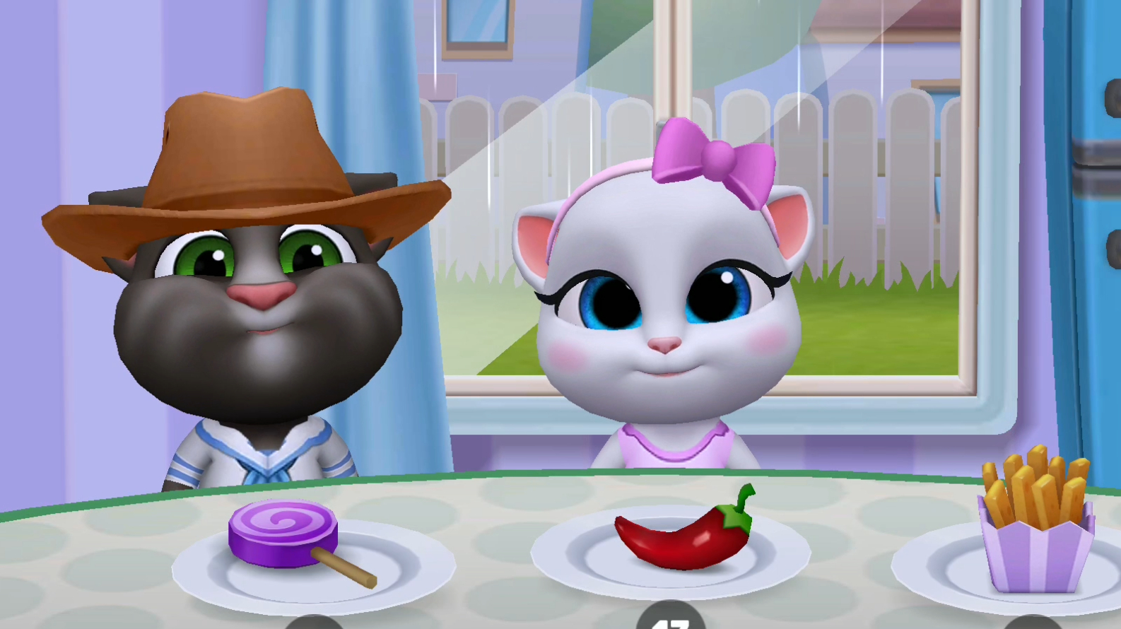 汤姆猫的朋友们游戏 安吉拉和汤姆猫一起吃东西