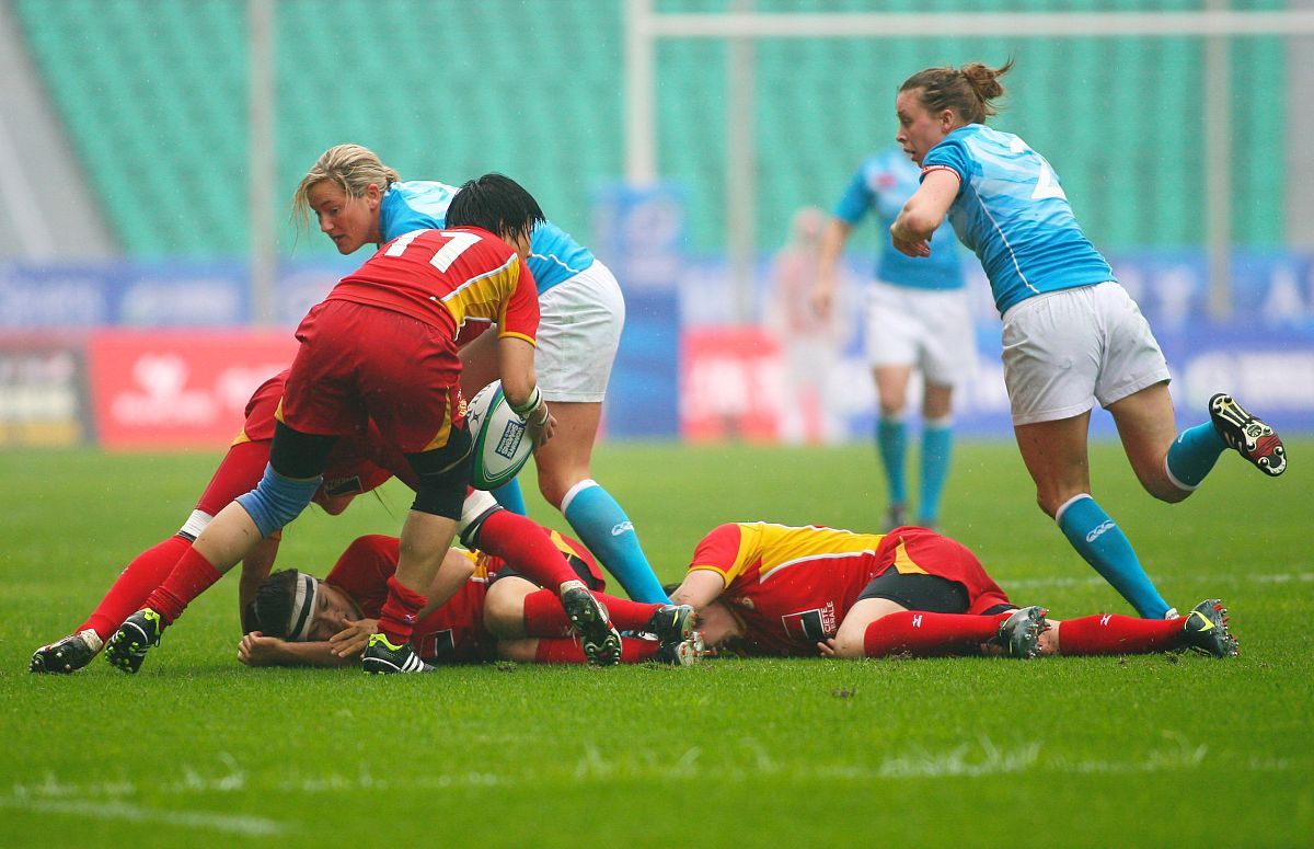 2013年3月30日,广州,2013世界女子七人制橄榄球赛,中国5-24英格兰.***