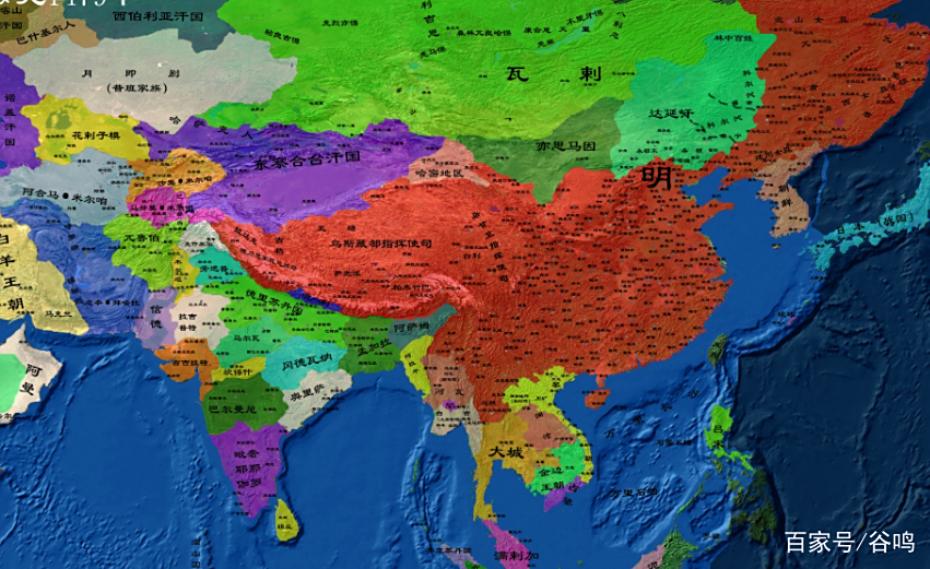 明朝疆域囊括汉地范围,初年东北抵日本海,外兴安岭,西北至新疆哈密图片