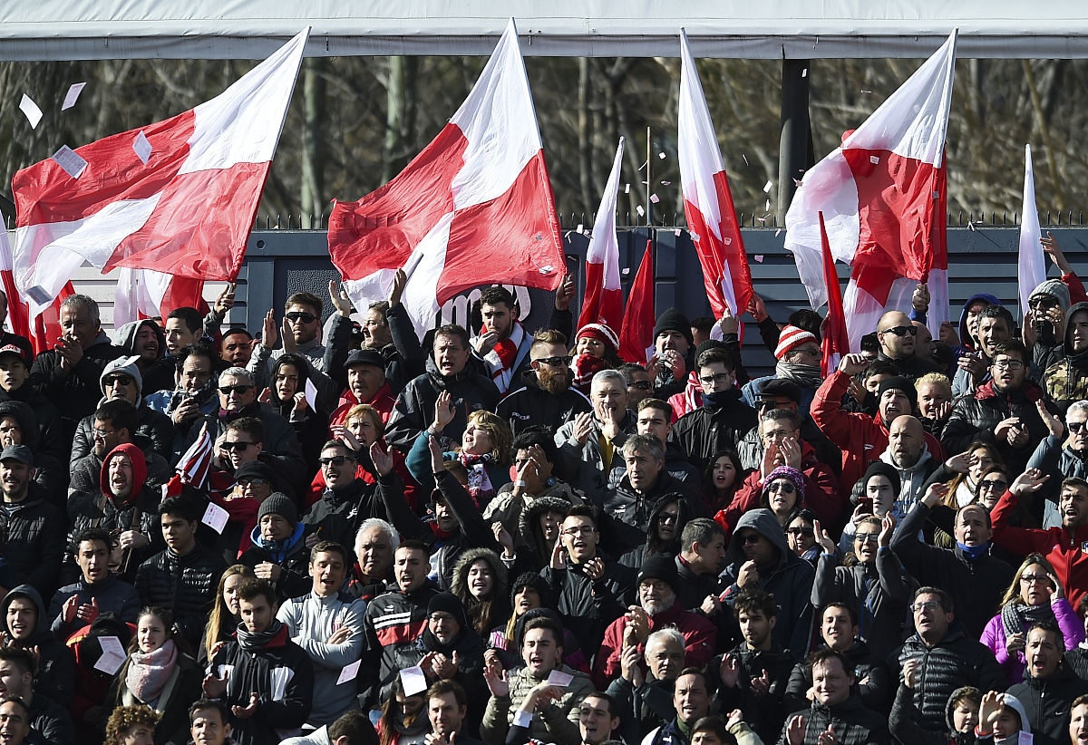 quilmes, argentina - august 20: fans of estudiantes cheer for th