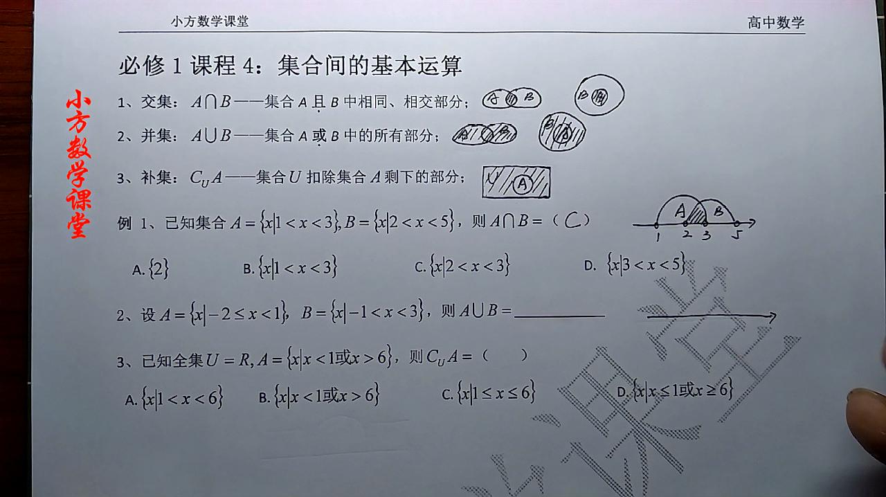 [图]集合的基本运算,交、并、补的数形结合,理解集合间的关联