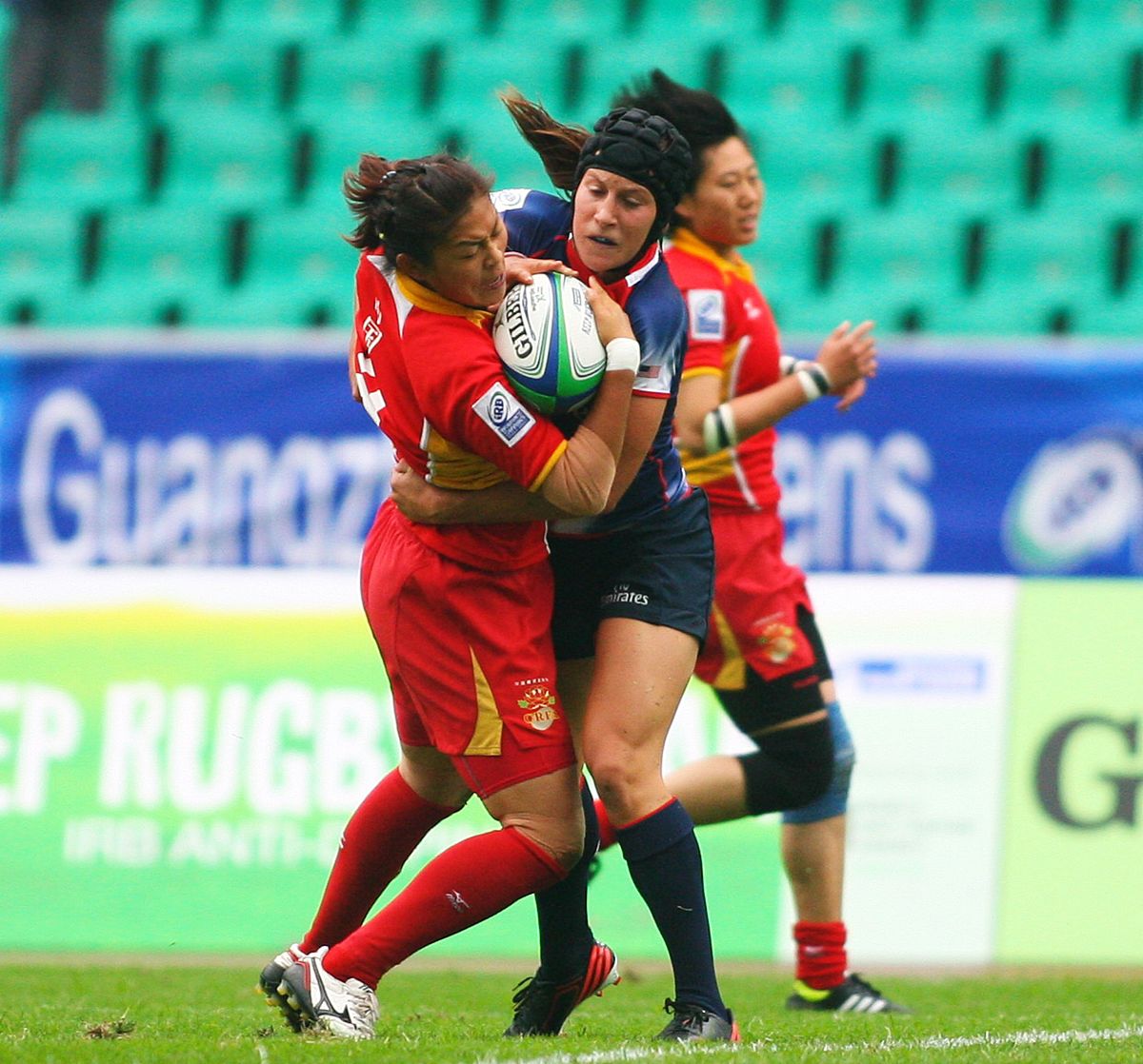 2013年3月30日,广州,2013世界女子七人制橄榄球赛,中国12-21美国.***_