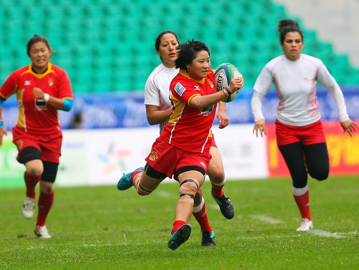 2013年3月31日,广州,2013世界女子七人制橄榄球赛,中国53-0突尼斯.***