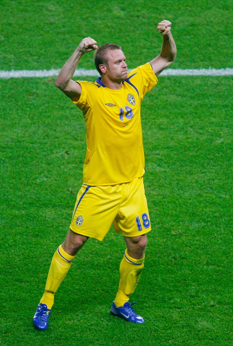 2006年6月15日,世界杯b组,瑞典1-0险胜巴拉圭.荣森庆祝胜利    berlin