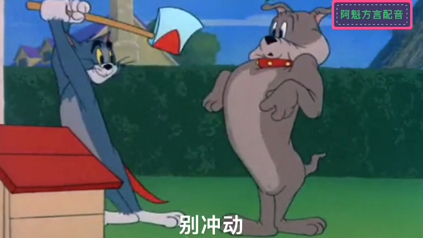 猫和老鼠方言版:杰瑞叫汤姆去逮知了猴,结果汤姆把狗揍一顿
