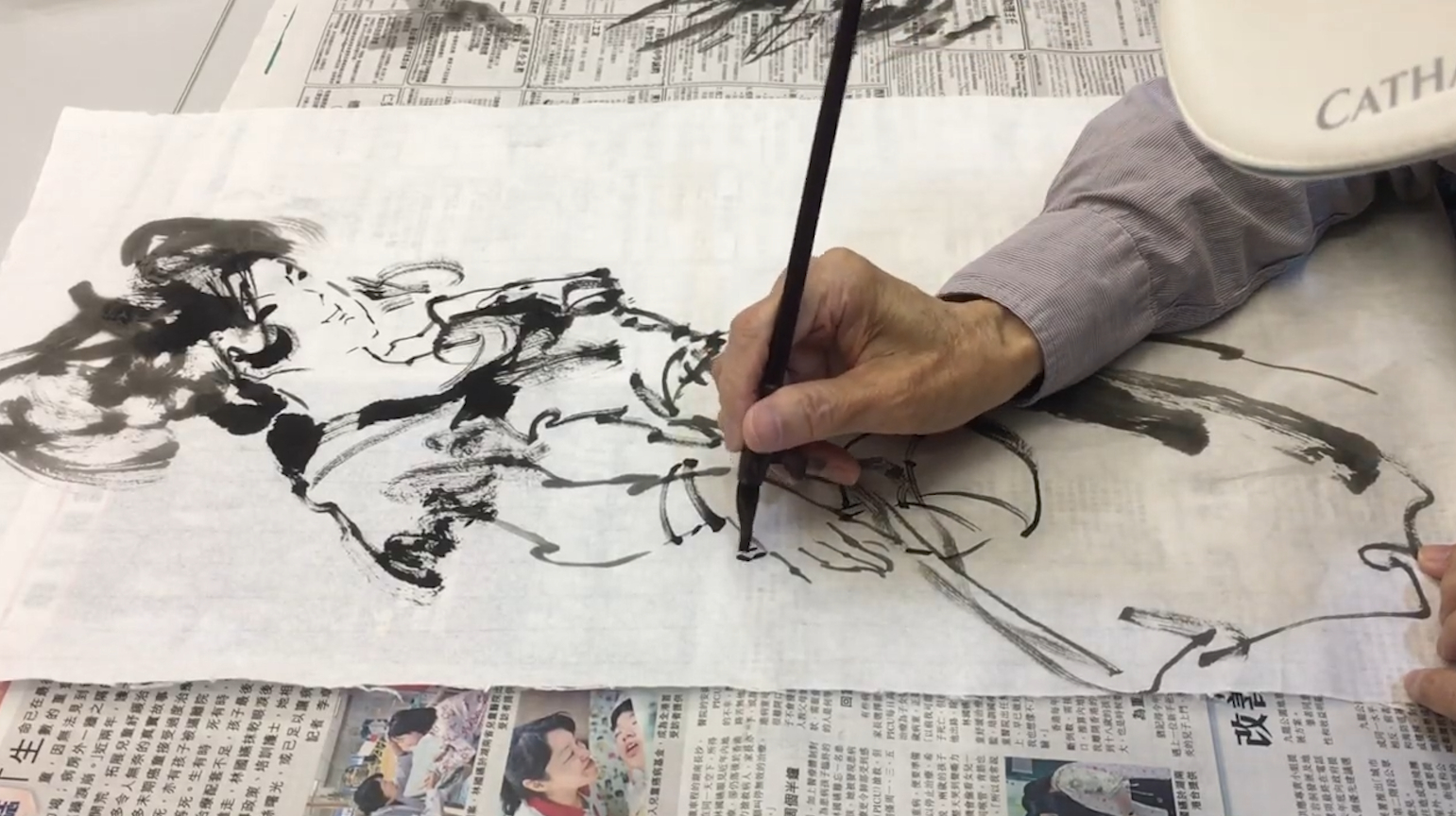 大师笔下“水墨”人物肖像画,寥寥几下就把人物动态画得栩栩如生