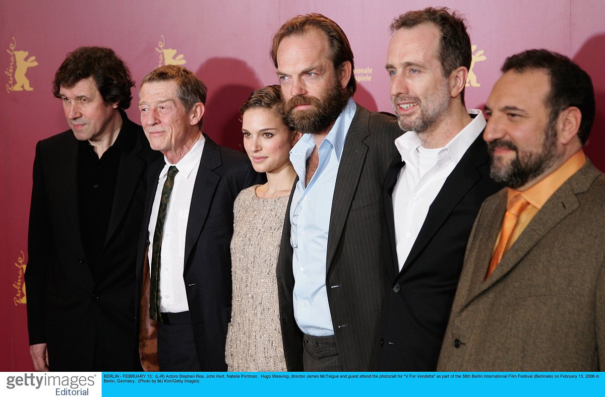 berlin - february 13:  (l-r) actors stephen rea, john hurt, nata