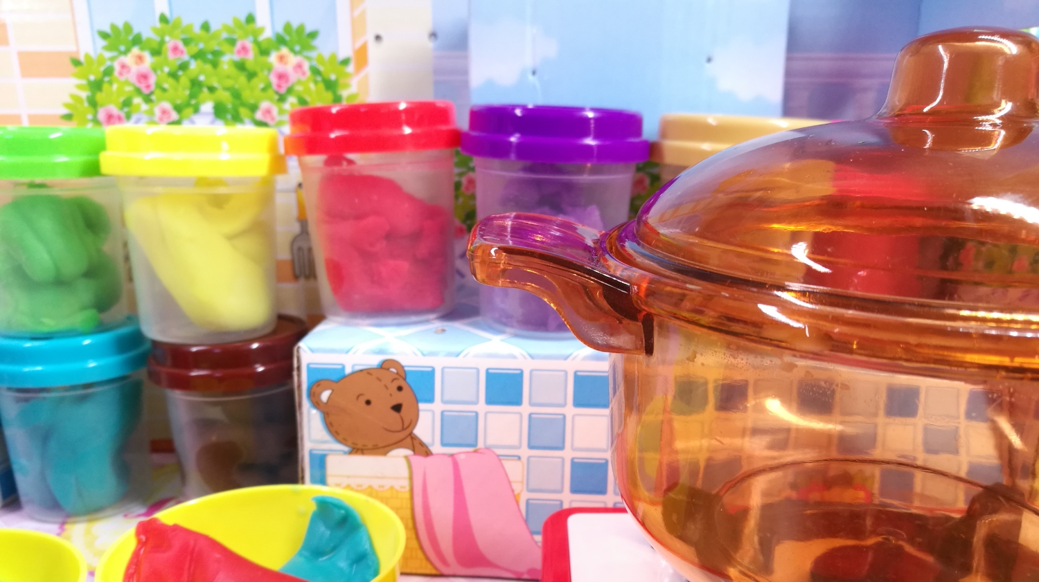 小手工五颜六色彩泥新年饺子