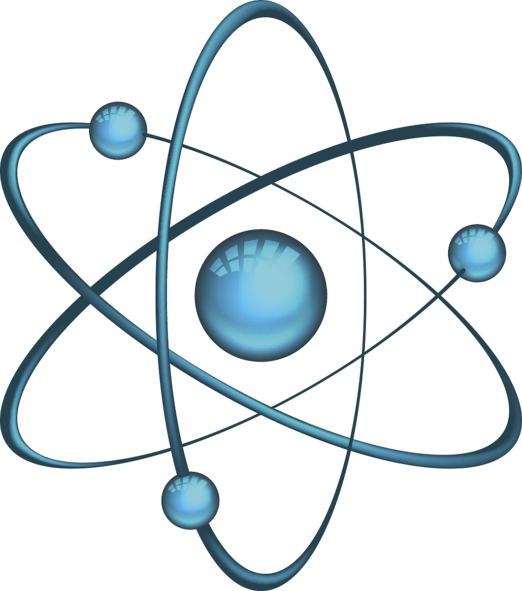physics atom model with electrons