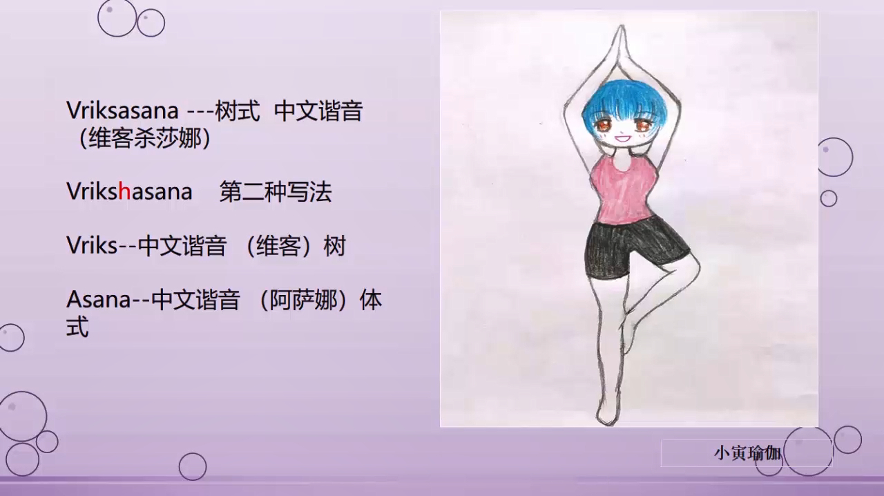 瑜伽体式梵文读音学习树式Vrikashasana,中文详细解释快速记忆