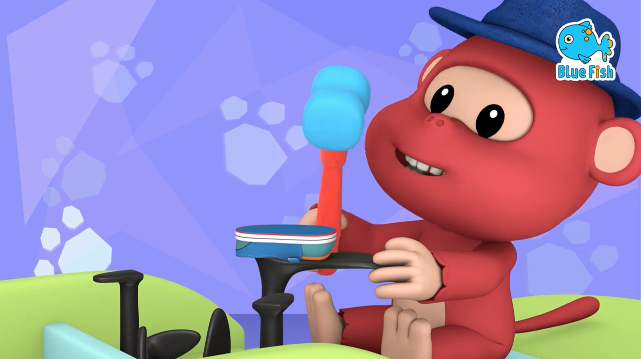 蓝色鱼英文儿歌童谣:补鞋匠给我修理鞋子