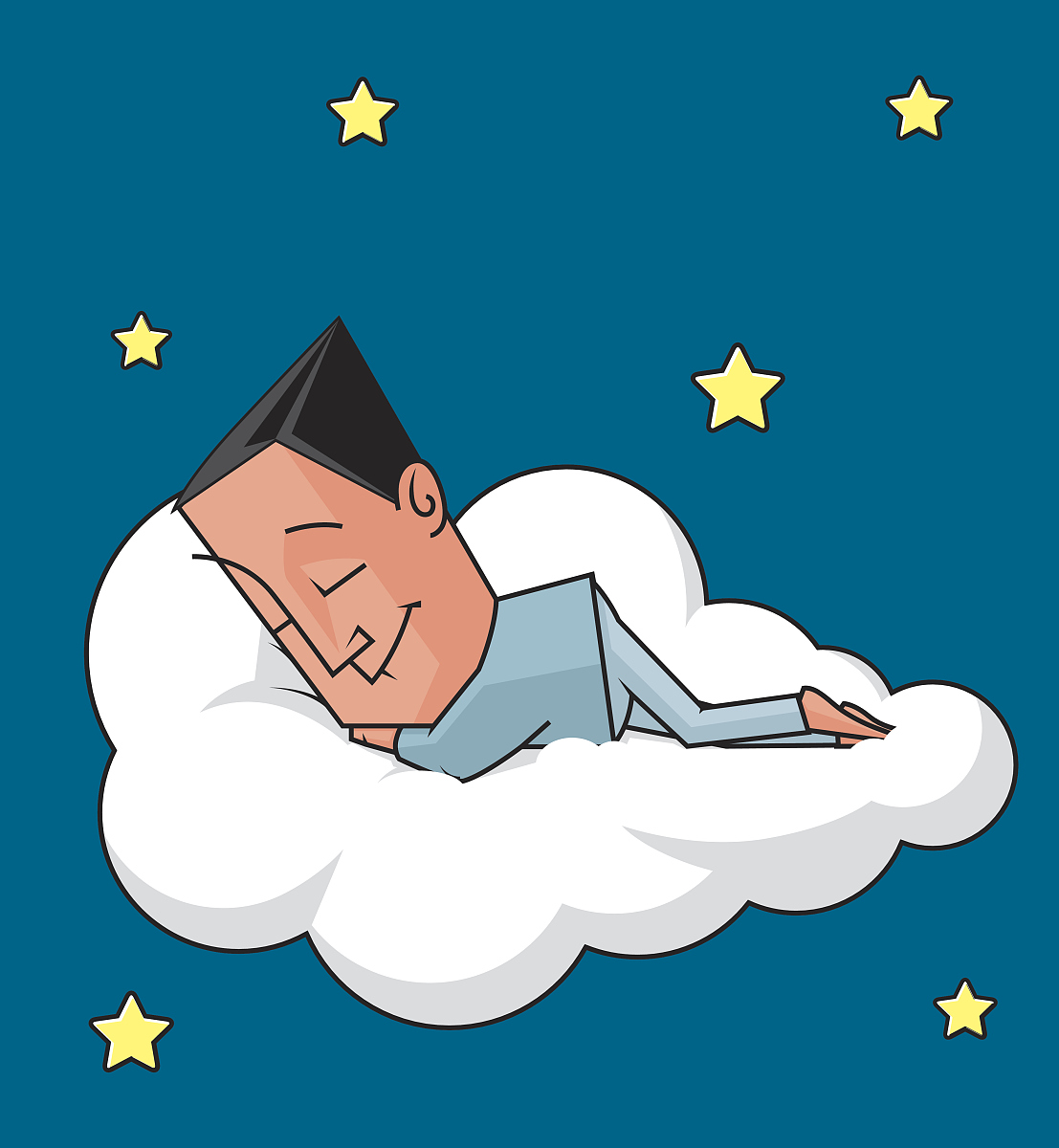 man sleeping on a cloud