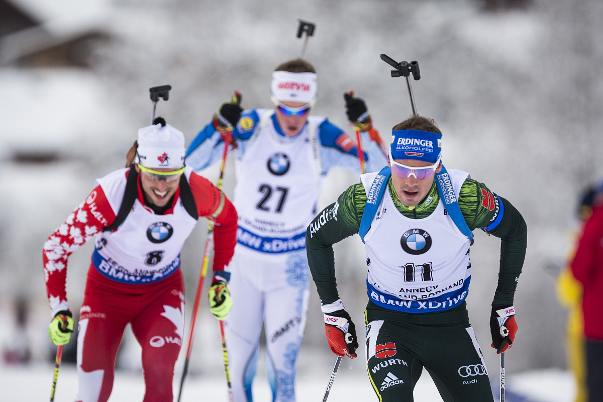 le grand bornand, france - december 15:  4th place simon schempp