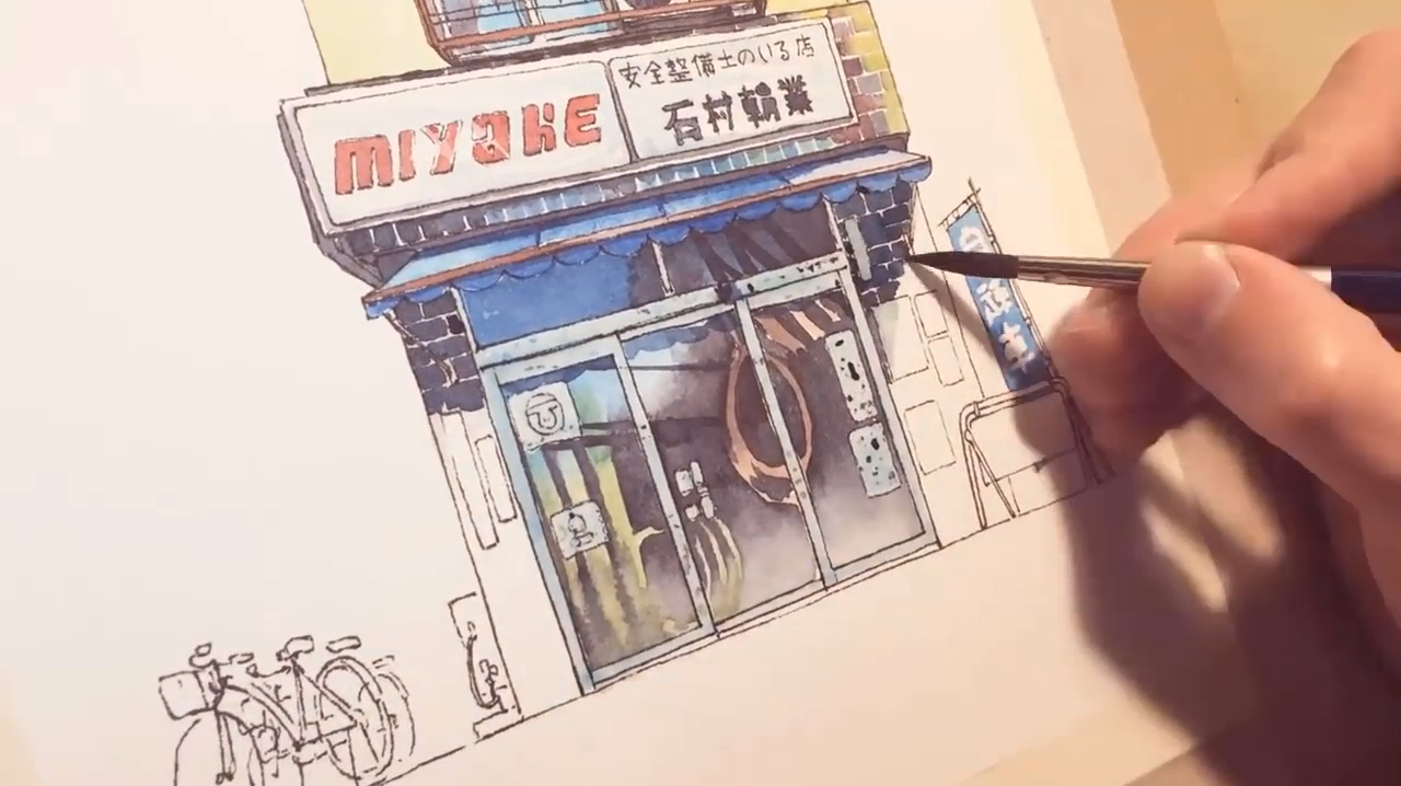 大神教你如何画街边小屋,只有画了,才知道有多难!