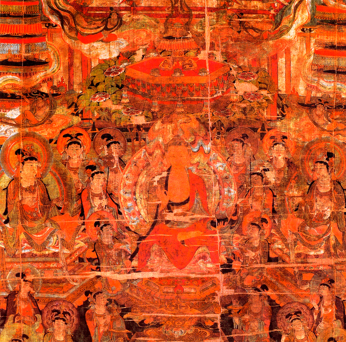 ***_***敦煌藏经洞流失海外的绘画珍品(经变):药师净土变相图局部,药