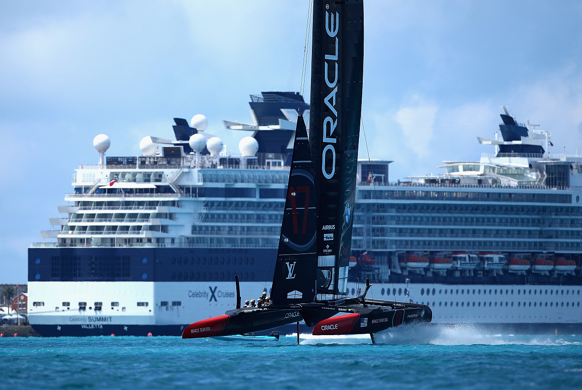 hamilton, bermuda - june 15:  oracle team usa skippered by jimmy