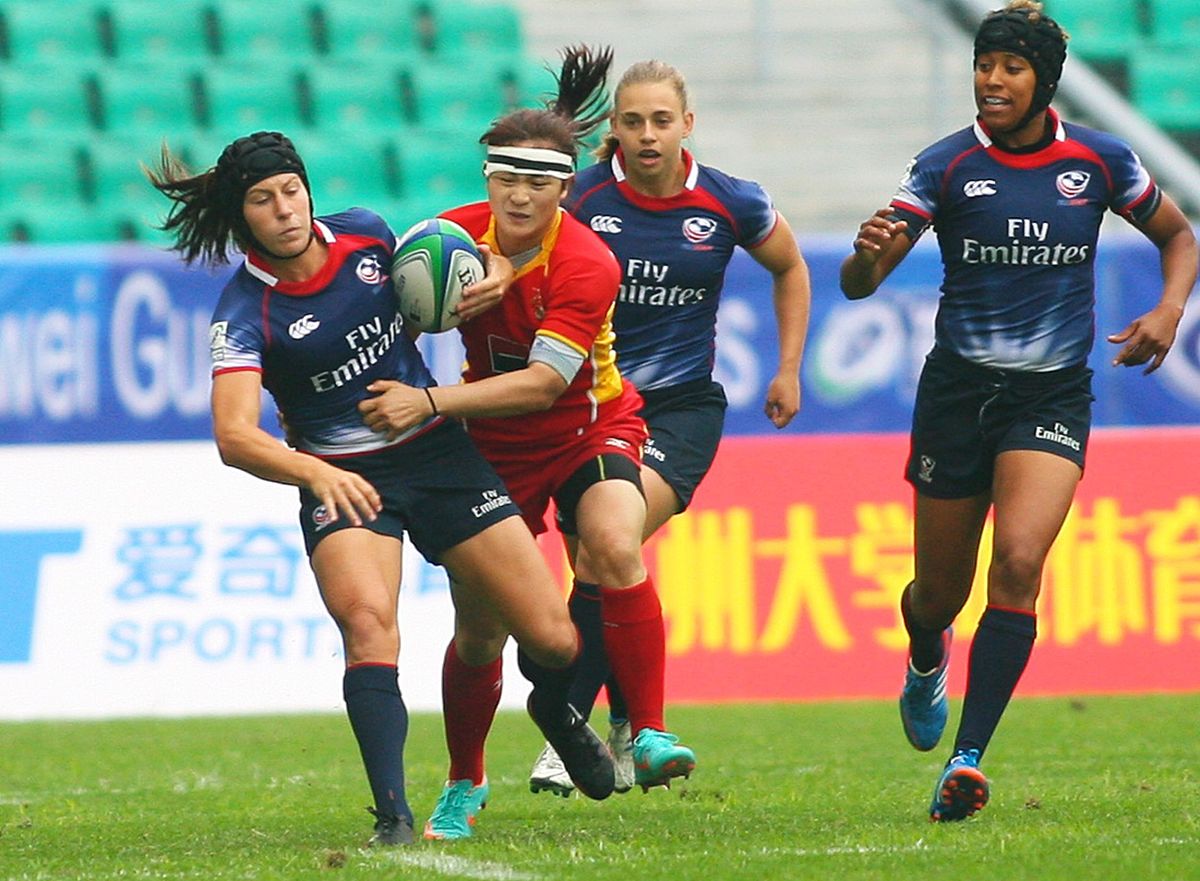 2013年3月30日,广州,2013世界女子七人制橄榄球赛,中国12-21美国.***_
