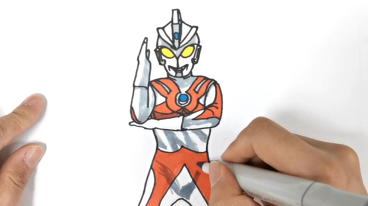 一起画光线之王艾斯奥特曼,格斗技能也很强!奥特兄弟的佼佼者