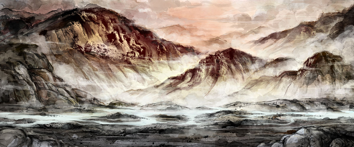 润色：The appropriateness of composition often determines the success or failure of a painting The composition of Chinese landscape painting does not emphasize perspective and realism like Western landsc