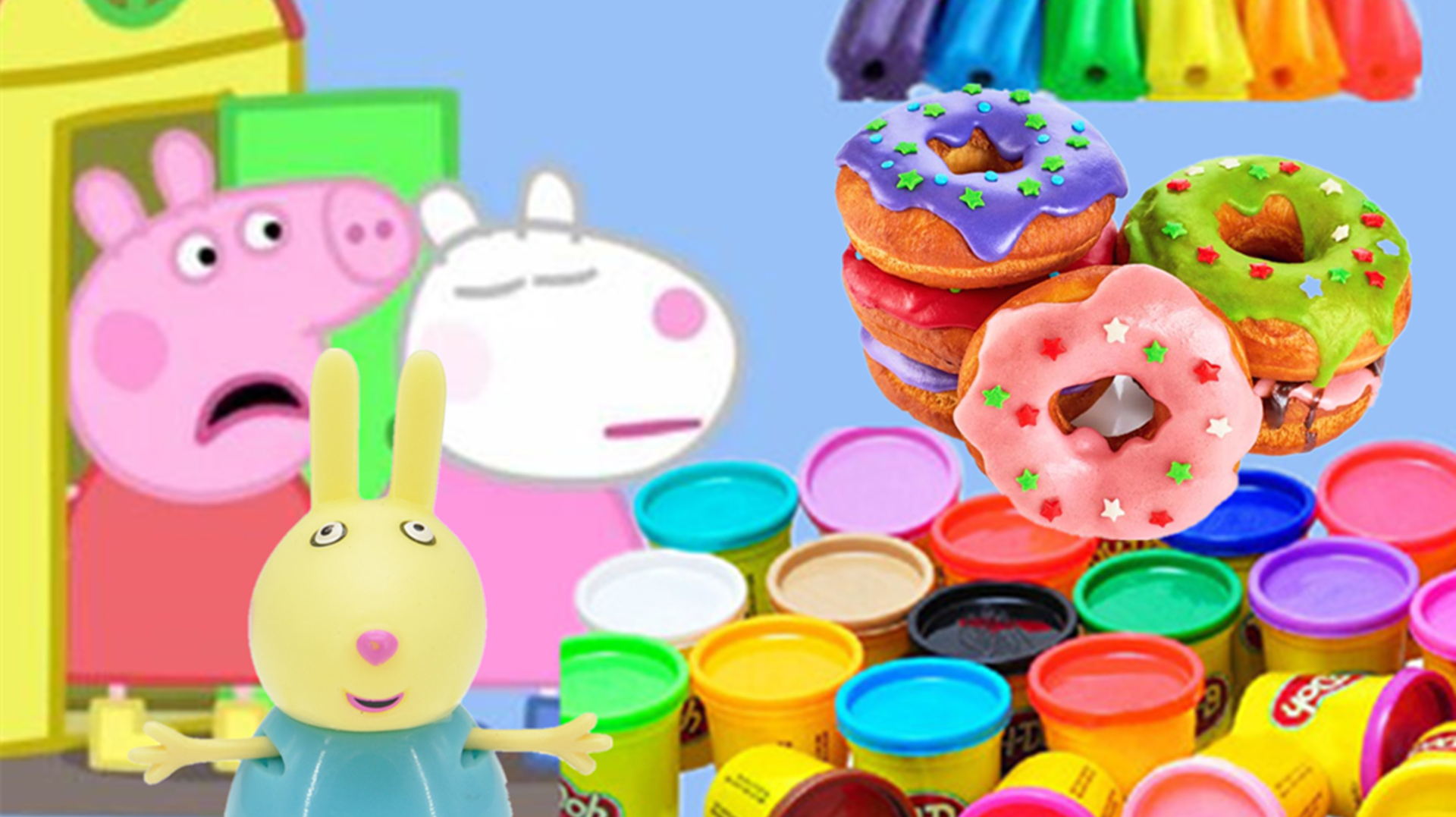 早教手工培乐多彩泥制作美味的巧克力甜甜圈