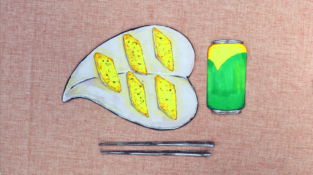 手绘定格动画:桂花时节,1份手绘桂花糕,让我想起奶奶做的味道