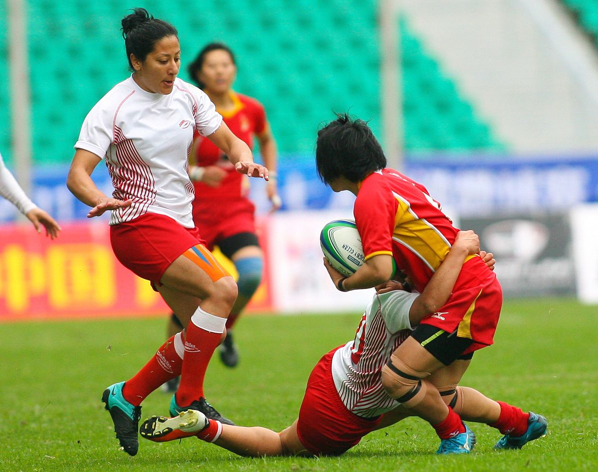 2013年3月31日,广州,2013世界女子七人制橄榄球赛,中国53-0突尼斯.***