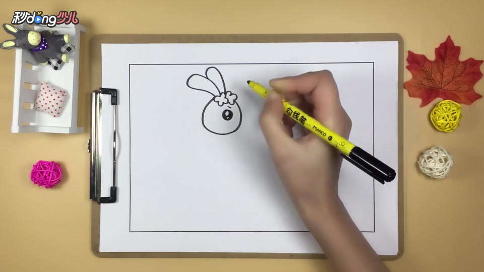 「手工」简笔画兔子 简单好学