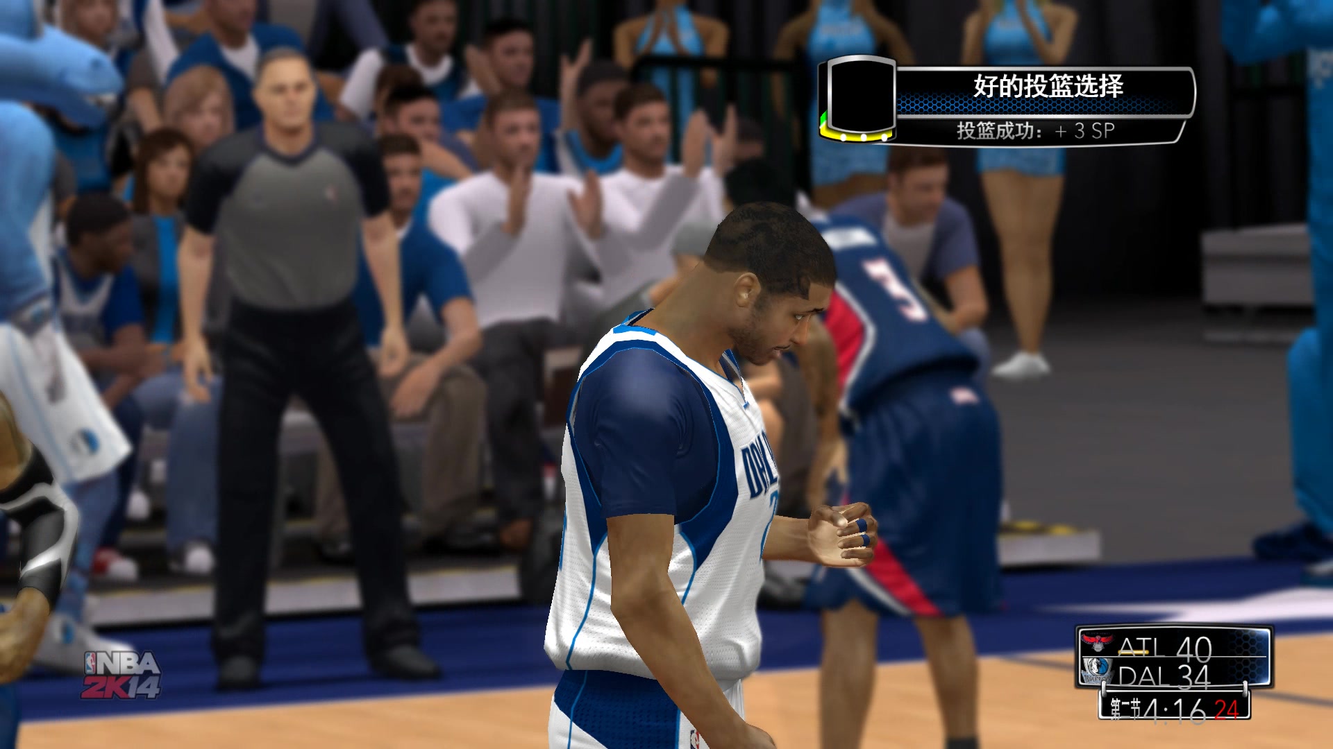 [图]NBA2K14:小牛队首秀,不到8分钟的时间高效砍下12分!