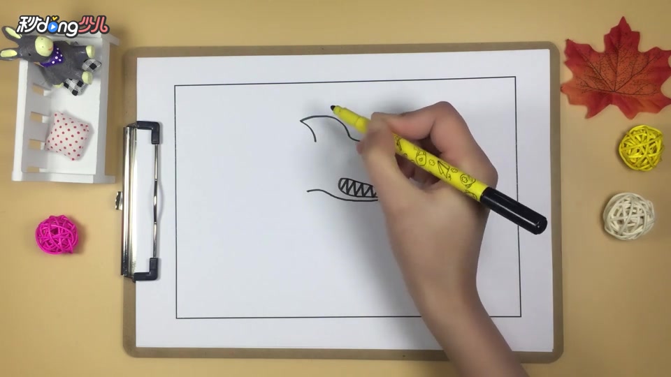 「手工」简笔画鲨鱼 简单好学