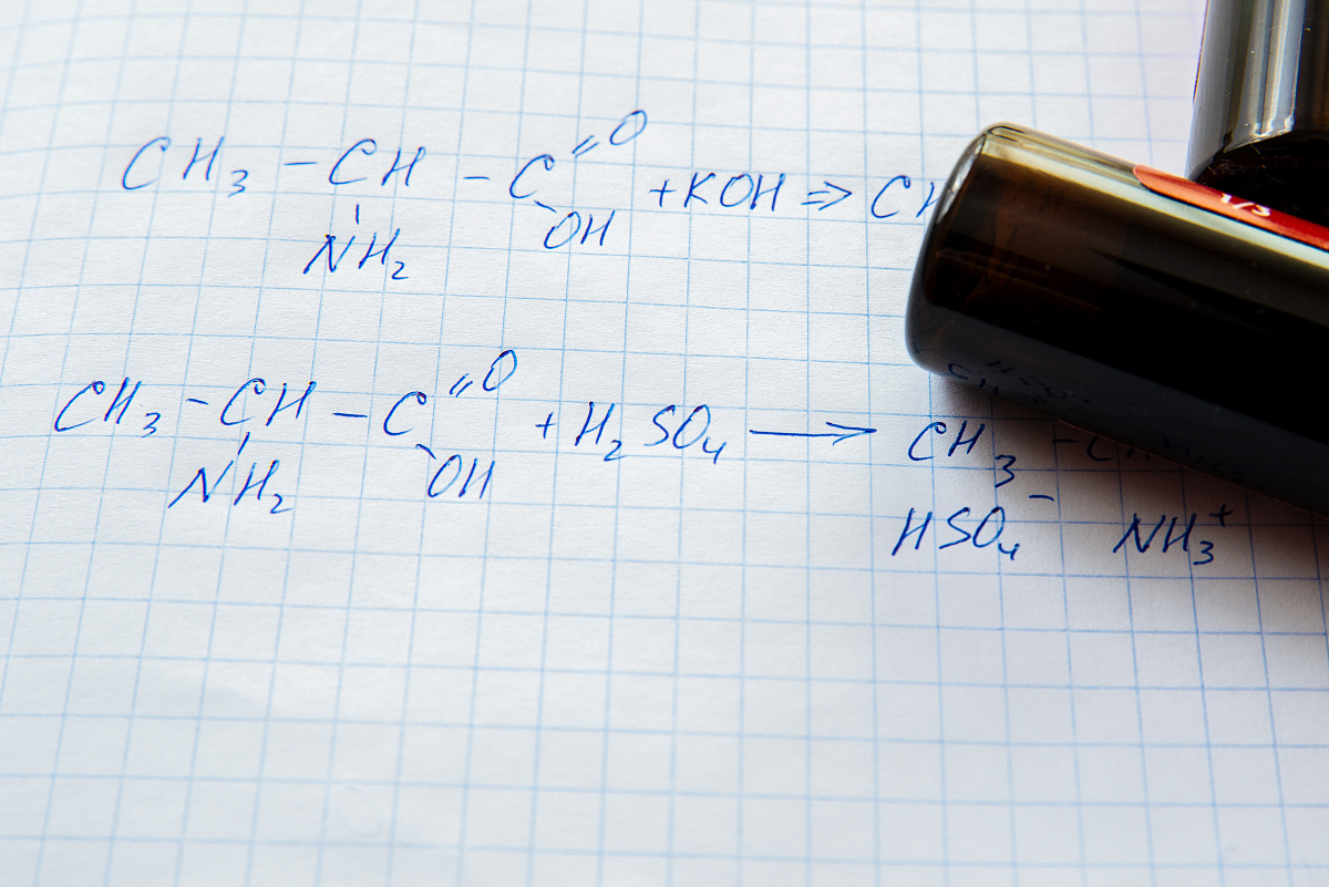 chemistry science formulas on white sheet