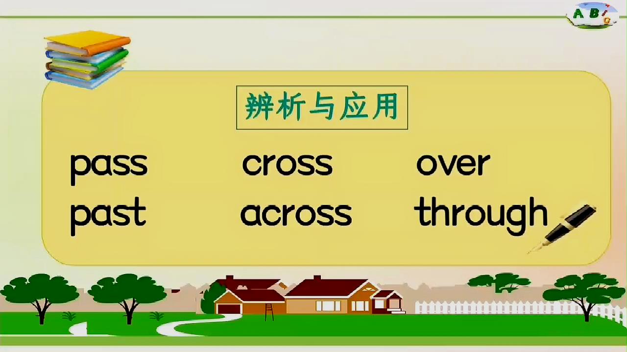 [图]中考英语词义辨析之:pass,past,cross,across,over,through