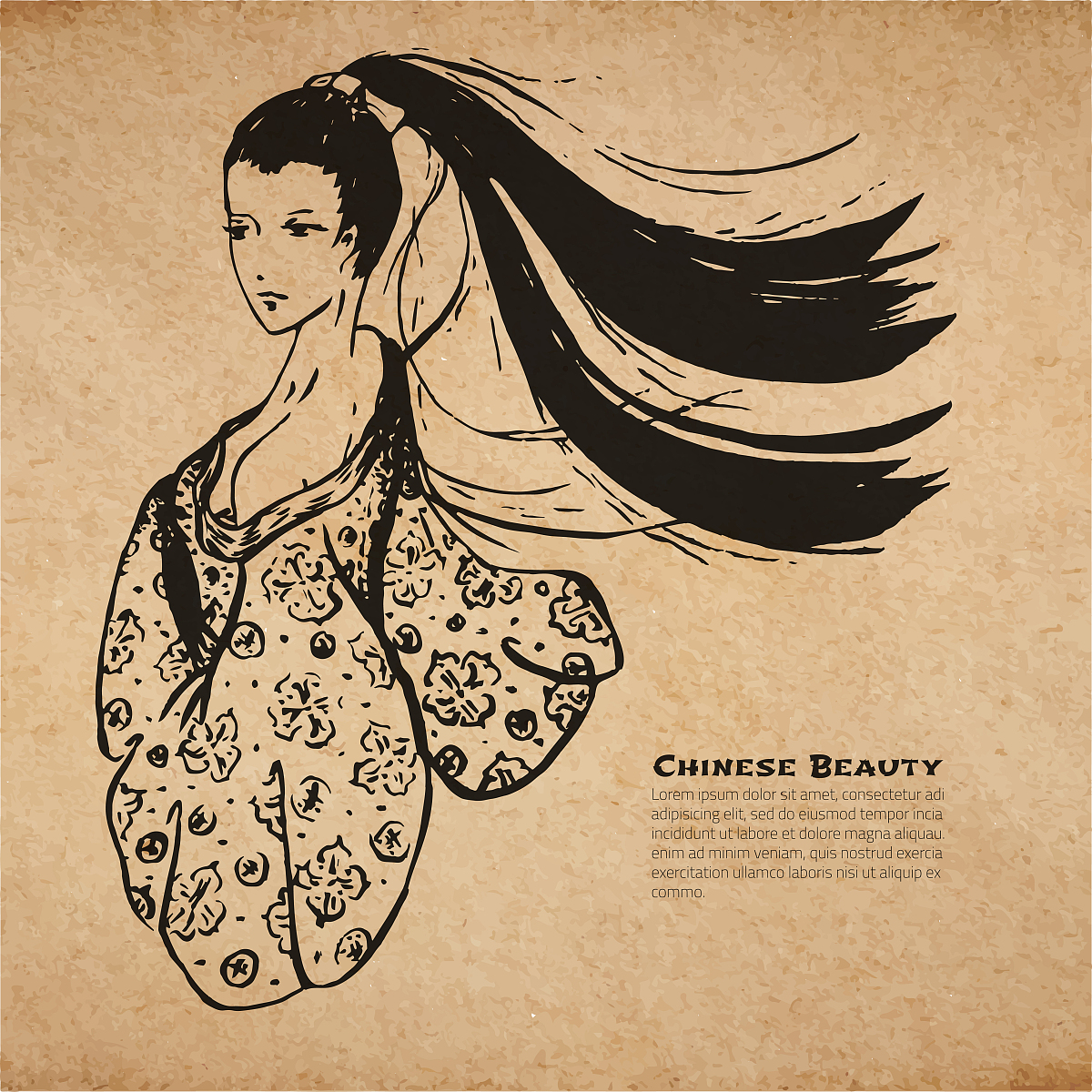 翻译下：一位美丽的中国女孩说出她的特征我要用Ai绘图