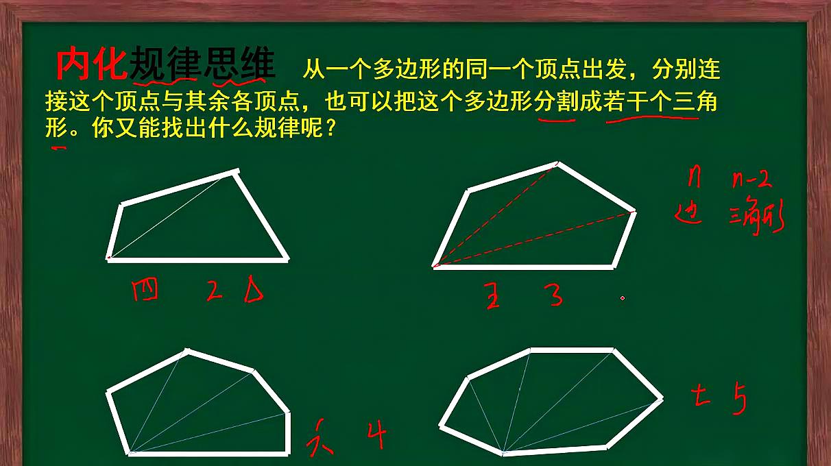 [图]七上4.5多边形和圆的初步认识之多边形对角线分成三角形个数规律