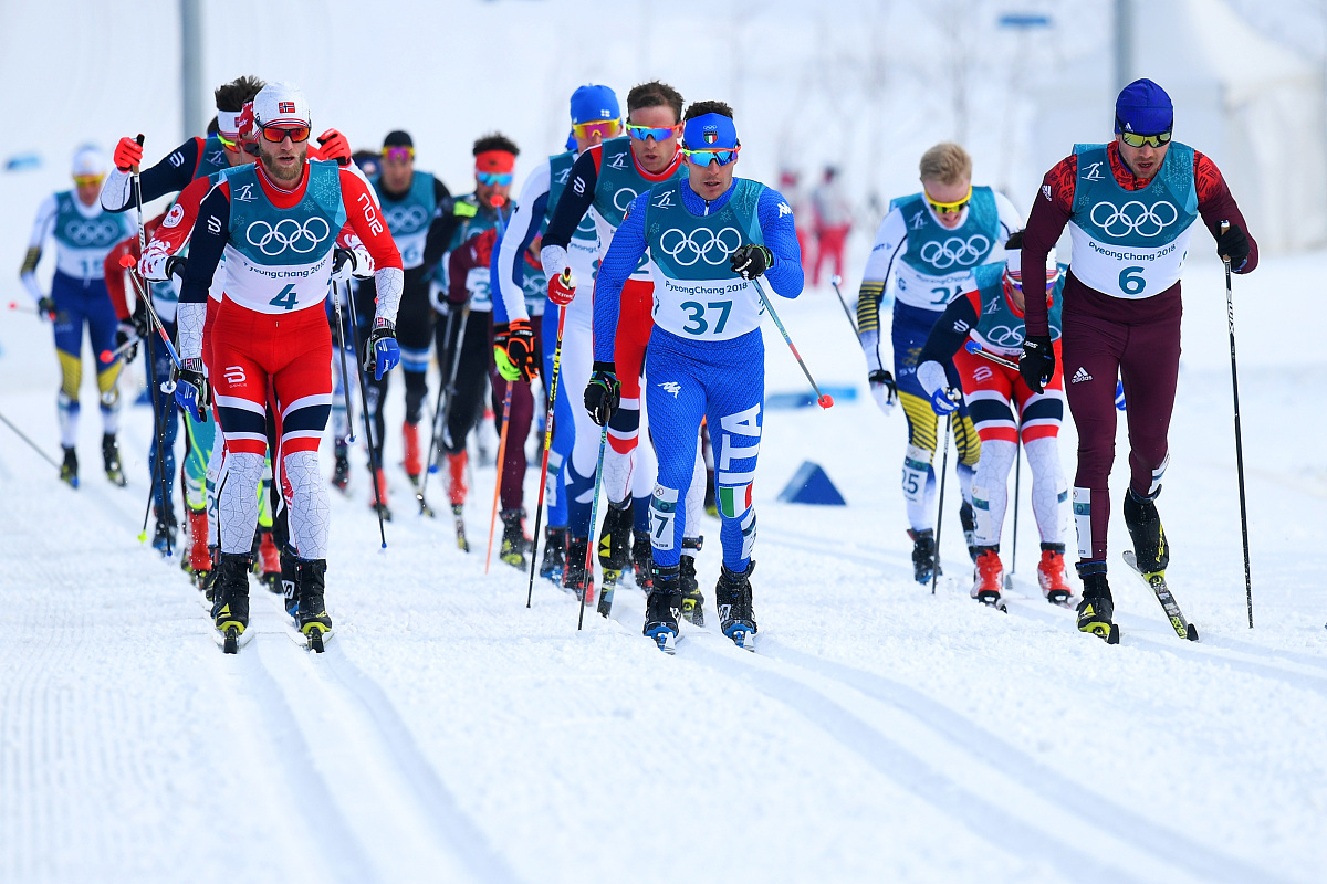 2018年2月24日,韩国,2018平昌冬奥会越野滑雪男子50公里决赛赛况.***_