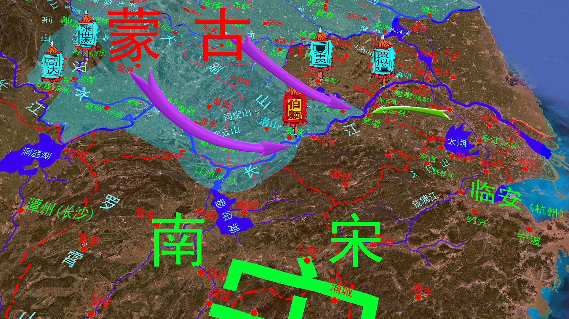 [图]元朝30万精锐发起渡江战役全面攻宋,南宋最后的抵抗(3D沙盘)