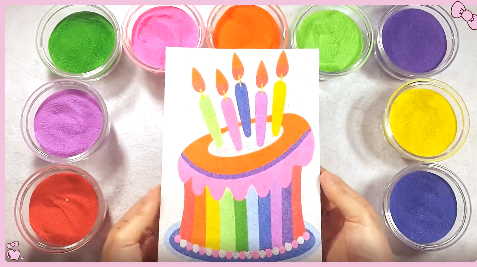 儿童沙画手工:超美!教你制作七彩虹生日蛋糕,小朋友们超喜欢!