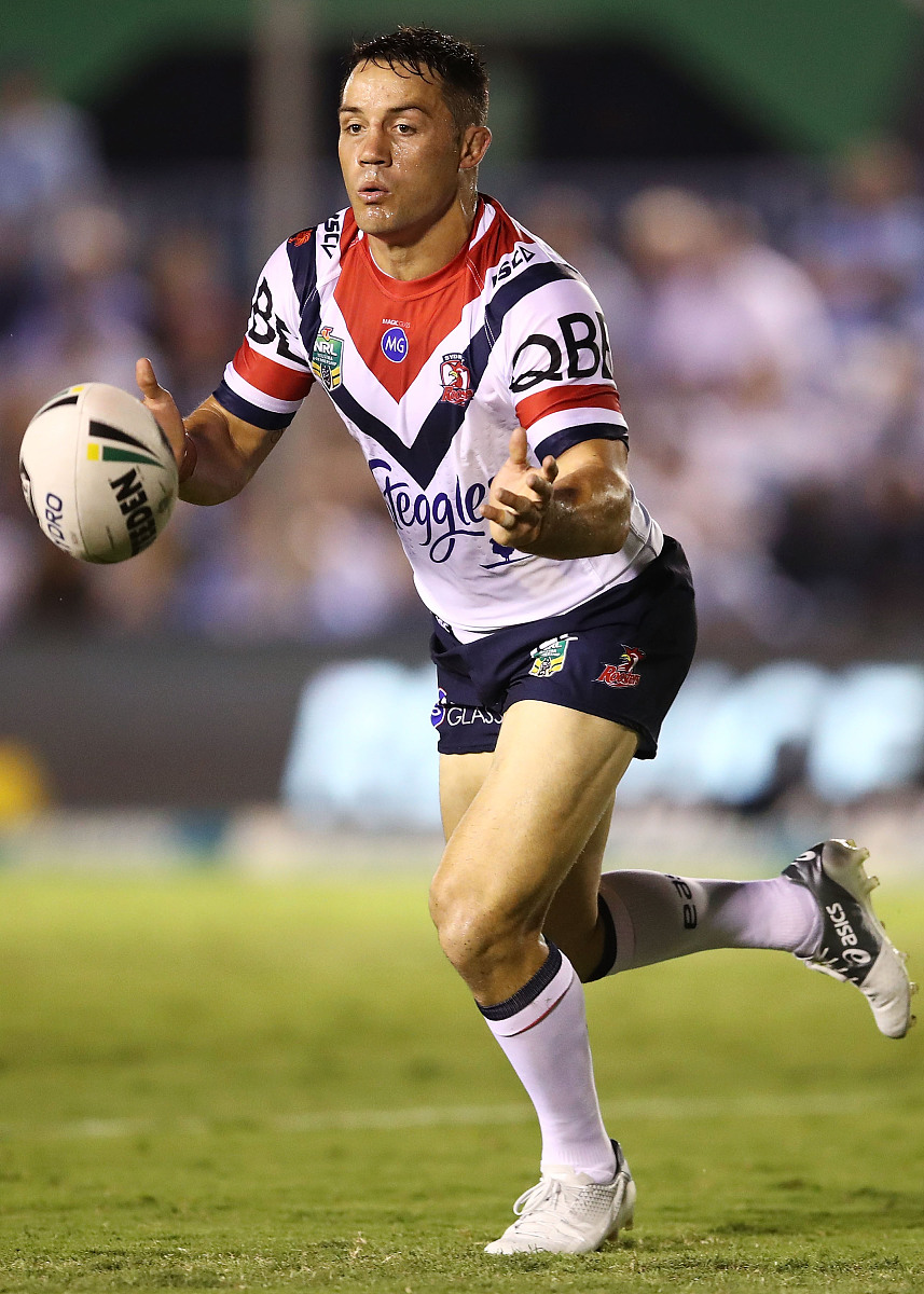 sydney, australia - april 06:  cooper cronk of the roosters pass