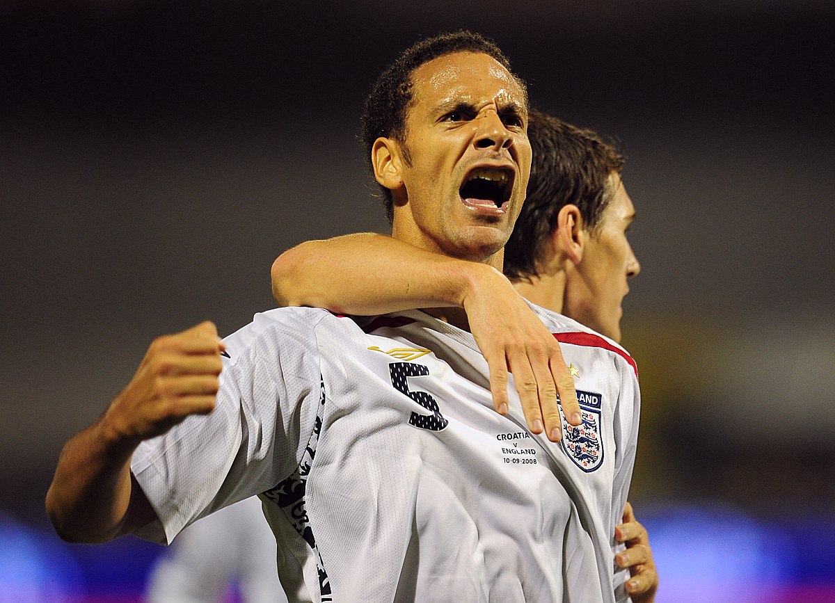 england's rio ferdinand and gareth barry celebrate team mates th
