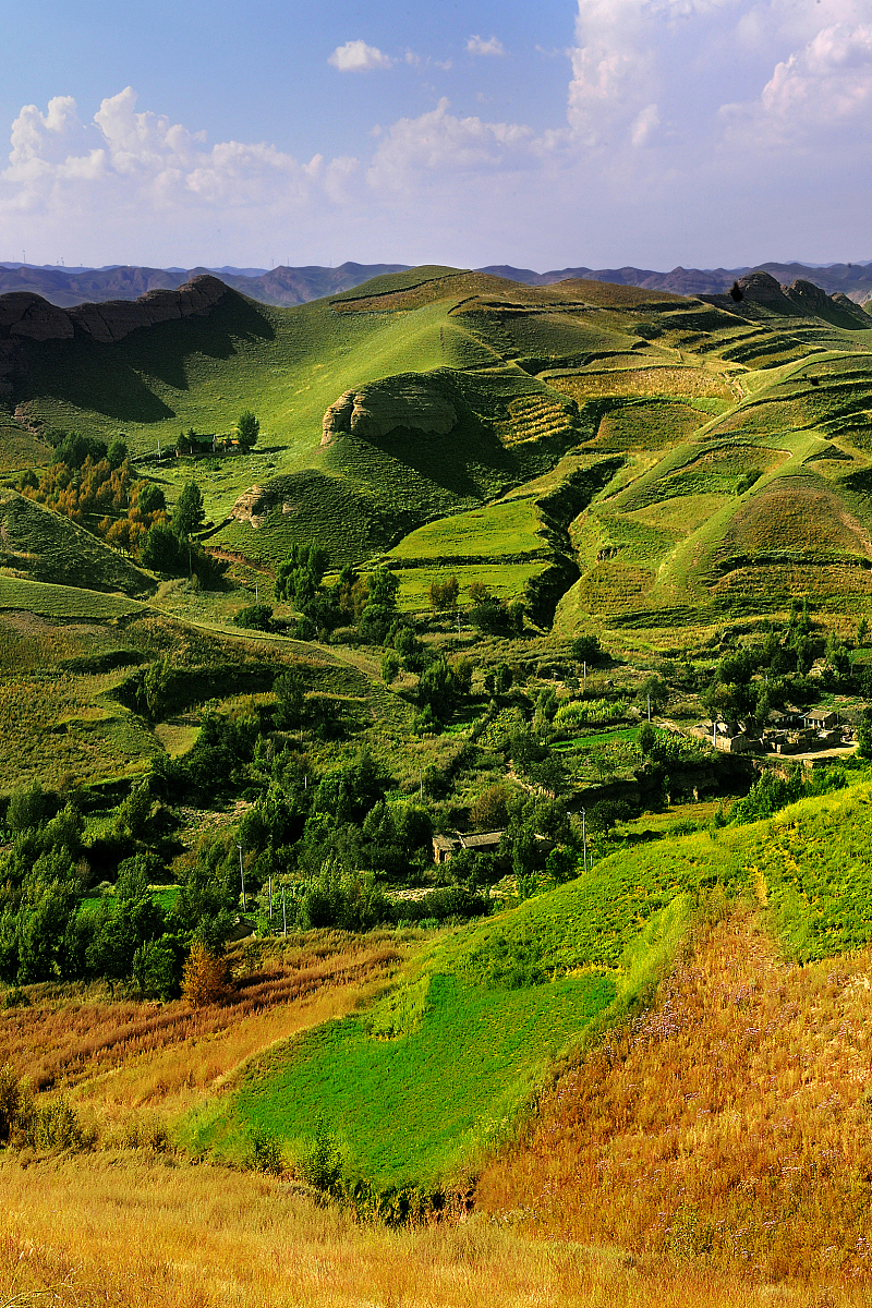 宁夏西吉县城以北,火石寨国家地质(森林)公园,属六盘山西部余脉.***_*