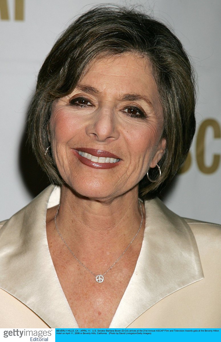 beverly hills, ca - april 11:  u.s. senator barbara boxer (d-ca)