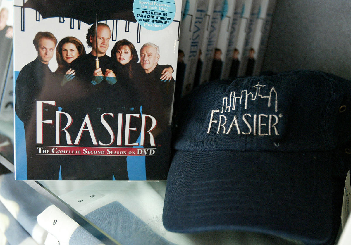 new york - may 13:  nbc's "frasier" paraphernalia goes on sale a