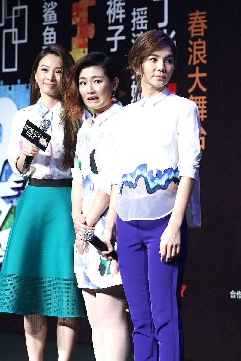 2015年08月30日,上海,s.h.e三人合体出席春浪音乐节发布会.s.h.e ,