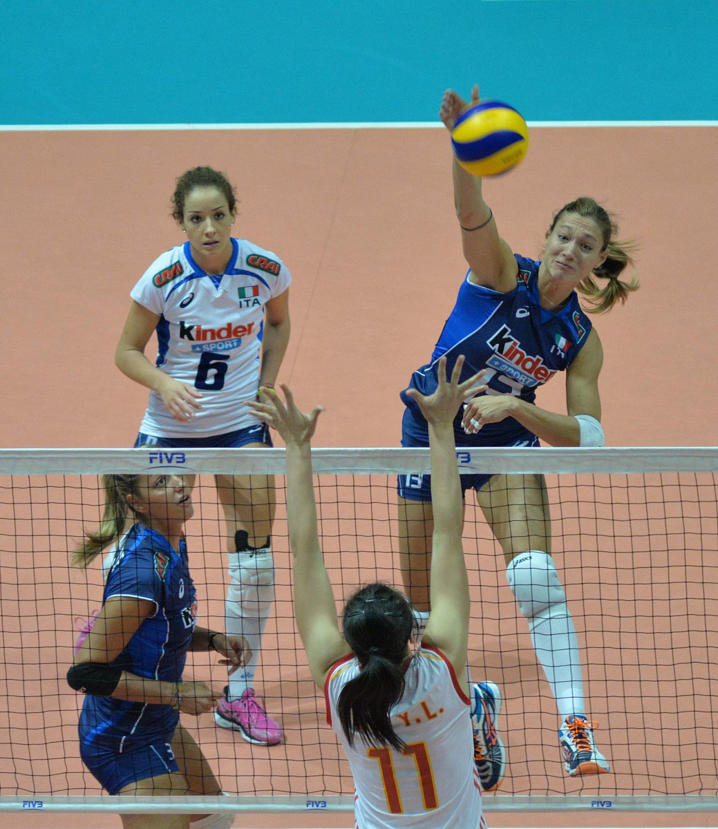 2014年8月10日,中国香港,2014世界女排大奖赛香港站,中国女排vs意大利